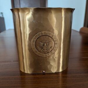 Wendell August Forge Waste Basket Trash Can Solid Bronze United States Senate